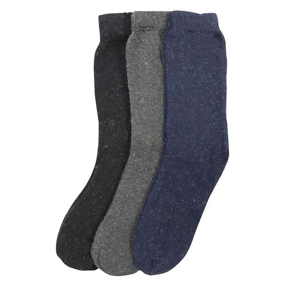 Navy Blue Black & Charcoal Mens Thermal 3 Pack Socks - Picture 2 of 6